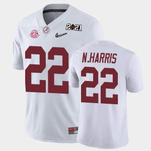 Mens Najee Harris White Alabama Crimson Tide #22 Alumni 2021 National Championship Jersey 621255-118