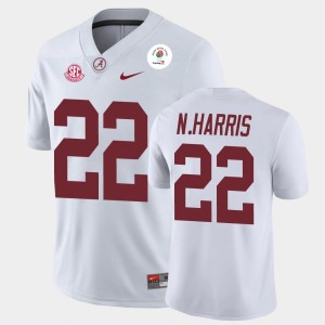Mens Najee Harris White Alabama Crimson Tide #22 Champions 2021 Rose Bowl Jerseys 742206-219