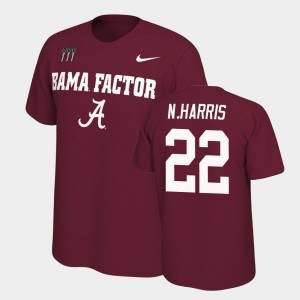 Mens Najee Harris Crimson Alabama Crimson Tide #22 Mantra College Football T-Shirt 633383-452