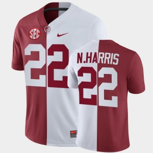 Mens Najee Harris White Crimson Alabama Crimson Tide #22 2025-26 Split Jersey 994057-823