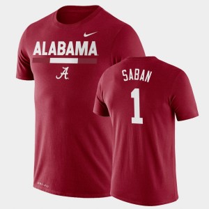 Mens Nick Saban Crimson Alabama Crimson Tide #1 Legend Performance Team DNA T-Shirt 205513-529