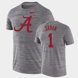 Men's Nick Saban Charcoal Alabama Crimson Tide #1 Velocity Performance GFX Velocity T-Shirt 520713-676
