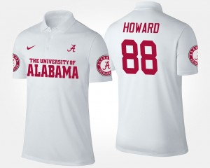 Mens O.J. Howard White Alabama Crimson Tide #88 Official Name and Number Polo 560016-781