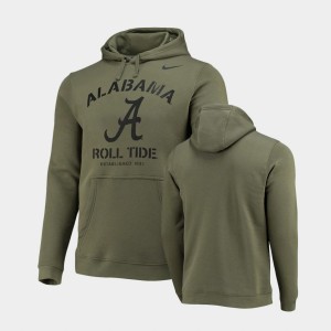 Men Olive Alabama Crimson Tide Club Fleece Stencil Arch Hoodie 237309-971
