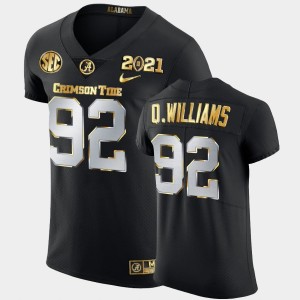 Men's Quinnen Williams Black Alabama Crimson Tide #92 Golden Edition 2021 National Championship Jersey 576082-649