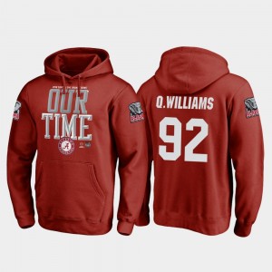 Men Quinnen Williams Crimson Alabama Crimson Tide #92 College Football Playoff Counter 2018 Orange Bowl Bound Hoodie 108157-947