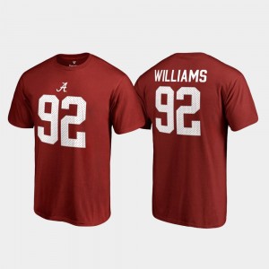 Men Quinnen Williams Crimson Alabama Crimson Tide #92 Name & Number College Legends T-Shirt 401748-966