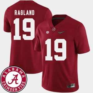 Mens Reggie Ragland Crimson Alabama Crimson Tide #19 2018 SEC Patch College Football Jersey 609778-216