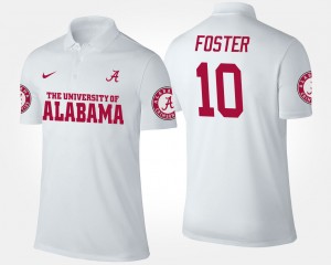 Men's Reuben Foster White Alabama Crimson Tide #10 2025-26 Name and Number Polo 436126-215
