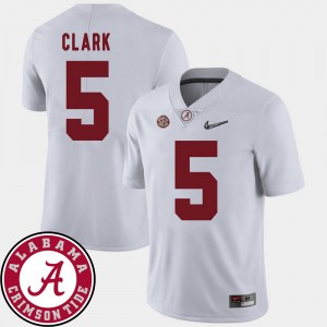 Men Ronnie Clark White Alabama Crimson Tide #5 2018 SEC Patch College Football Jerseys 819380-734