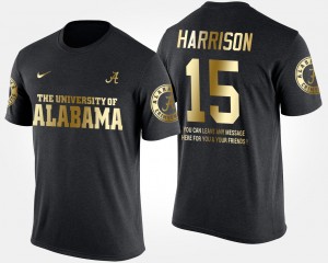 Men Ronnie Harrison Black Alabama Crimson Tide #15 Short Sleeve With Message Gold Limited T-Shirt 877752-367