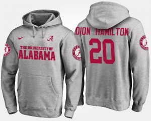 Men's Shaun Dion Hamilton Gray Alabama Crimson Tide #20 University Name and Number Hoodie 993611-859