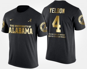 Men T.J. Yeldon Black Alabama Crimson Tide #4 Short Sleeve With Message Gold Limited T-Shirt 421745-105