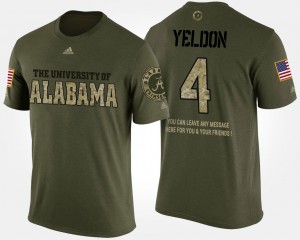 Mens T.J. Yeldon Camo Alabama Crimson Tide #4 Short Sleeve With Message Military T-Shirt 738468-946