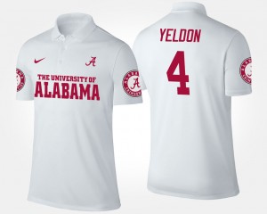 Men T.J. Yeldon White Alabama Crimson Tide #4 High School Name and Number Polo 179917-163