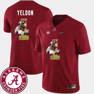 Men's T.J. Yeldon Crimson Alabama Crimson Tide #4 Football Pictorial Fashion Jerseys 432466-124