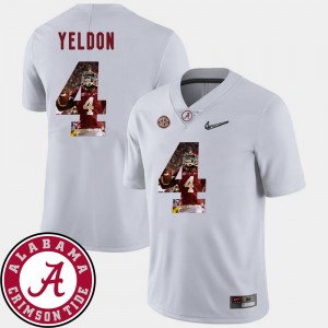 Men T.J. Yeldon White Alabama Crimson Tide #4 Football Pictorial Fashion Jersey 706512-573