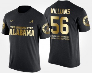 Men's Tim Williams Black Alabama Crimson Tide #56 Short Sleeve With Message Gold Limited T-Shirt 788910-483
