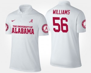 Men's Tim Williams White Alabama Crimson Tide #56 High School Name and Number Polo 628782-816