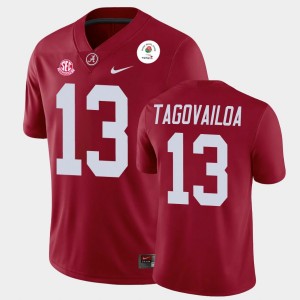 Men Tua Tagovailoa Crimson Alabama Crimson Tide #13 Champions 2021 Rose Bowl Jersey 891063-109