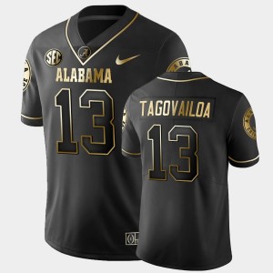 Men Tua Tagovailoa Black Alabama Crimson Tide #13 Golden Edition Limited College Football Jersey 752923-711