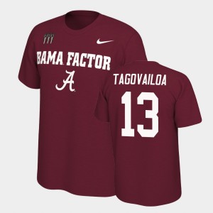 Men's Tua Tagovailoa Crimson Alabama Crimson Tide #13 Mantra College Football T-Shirt 524046-575