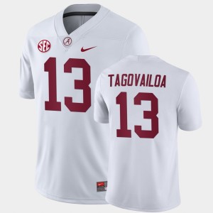 Men's Tua Tagovailoa White Alabama Crimson Tide #13 Away Game College Football Jersey 135823-152