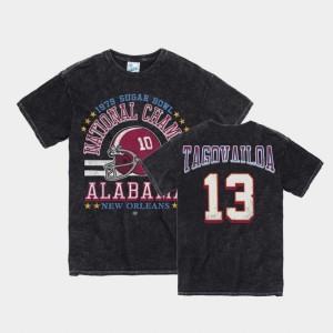 Men's Tua Tagovailoa Black Alabama Crimson Tide #13 1979 Sugar Bowl Vintage Tubular T-Shirt 158379-424