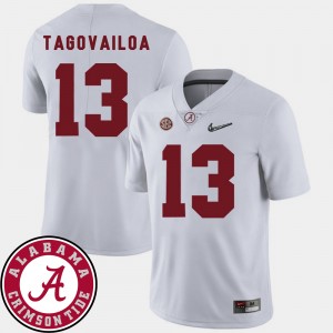 Men Tua Tagovailoa White Alabama Crimson Tide #13 2018 SEC Patch College Football Jerseys 884437-993
