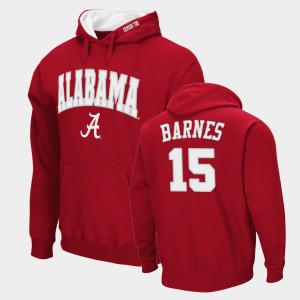 Men Tyler Barnes Crimson Alabama Crimson Tide #15 Pullover Arch & Logo 2.0 Hoodie 786187-879
