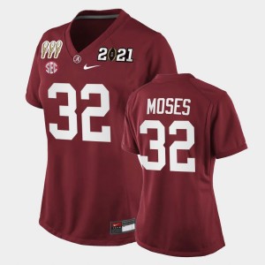 Women Dylan Moses Crimson Alabama Crimson Tide #32 Special Edition 3X CFP National Championship Jerseys 470173-413