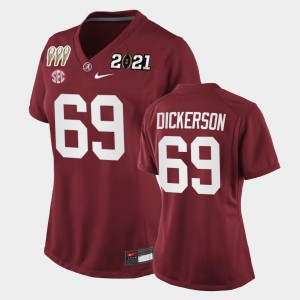 Women's Landon Dickerson Crimson Alabama Crimson Tide #69 Special Edition 3X CFP National Championship Jersey 951902-533