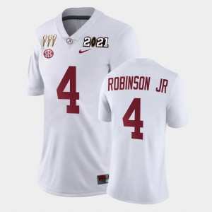 Women Brian Robinson Jr. White Alabama Crimson Tide #4 Limited 3X CFP National Championship Jersey 895989-428