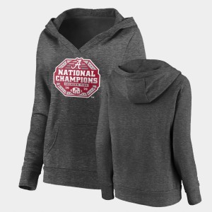 Women Charcoal Alabama Crimson Tide V-Neck Pullover 2020 National Champions Hoodie 621496-605