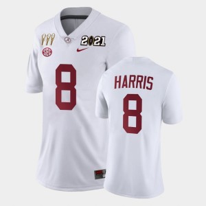 Women's Christian Harris White Alabama Crimson Tide #8 Limited 3X CFP National Championship Jerseys 772837-919