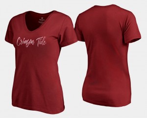 Womens Crimson Alabama Crimson Tide V-Neck Fanatics Branded Graceful T-Shirt 144133-129