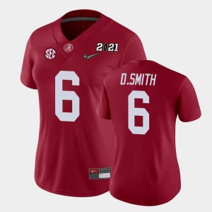 Womens DeVonta Smith Crimson Alabama Crimson Tide #6 College Football 2021 National Championship Jerseys 940744-634