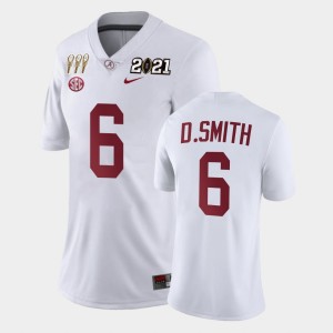 Women DeVonta Smith White Alabama Crimson Tide #6 Limited 3X CFP National Championship Jerseys 179921-672