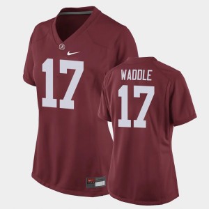 Women Jaylen Waddle Crimson Alabama Crimson Tide #17 Replica Football Game Jerseys 993857-139