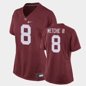 Women's John Metchie III Crimson Alabama Crimson Tide #8 Replica Football Game Jersey 198662-124