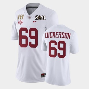 Womens Landon Dickerson White Alabama Crimson Tide #69 Limited 3X CFP National Championship Jersey 849602-317