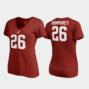 Womens Marlon Humphrey Crimson Alabama Crimson Tide #26 V-Neck College Legends T-Shirt 699590-750