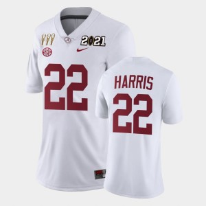 Womens Najee Harris White Alabama Crimson Tide #22 Limited 3X CFP National Championship Jerseys 974113-814