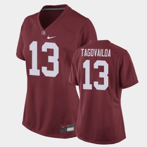 Women Tua Tagovailoa Crimson Alabama Crimson Tide #13 Replica Football Game Jerseys 868825-878