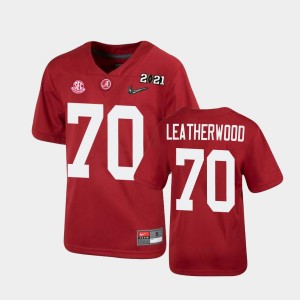 Youth Alex Leatherwood Crimson Alabama Crimson Tide #70 Alumni 2021 National Championship Jersey 192342-716