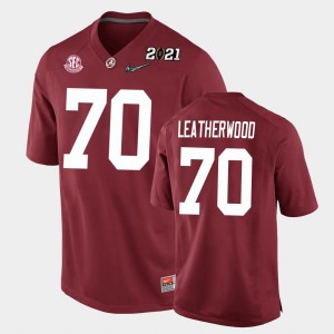Youth Alex Leatherwood Crimson Alabama Crimson Tide #70 Replica 2021 National Championship Jerseys 963007-531