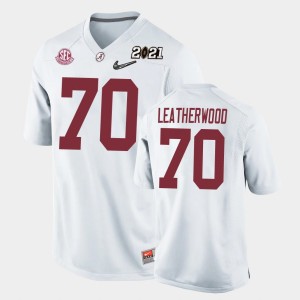 Youth Alex Leatherwood White Alabama Crimson Tide #70 Replica 2021 National Championship Jerseys 264883-341