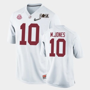 Youth Mac Jones White Alabama Crimson Tide #10 Replica 2021 National Championship Jerseys 111635-351